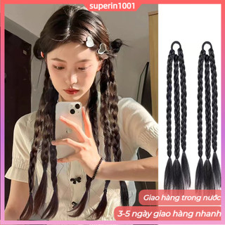 Tóc giả đuôi ngựa quyền anh phong cách Y2K ngọt ngào - nhiều sợi xoắn bện, tiện lợi cho thời trang hàng ngày và thể thao