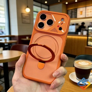 Ốp lưng ẩn giá đỡ điện thoại từ tính cho iPhone 17 Pro Max 12 13 14 15 16 Pro Max vỏ mờ cứng Pc chống sốc