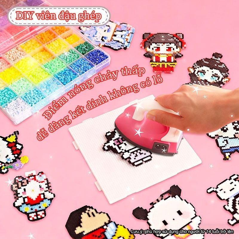 🔥【Hạt Xếp/Combo Đầy Đủ 96 Màu】58.000+ Hạt | Bộ Đầy Đủ Dụng Cụ | Tạo Pixel Art DIY Trẻ Em & Người Lớn