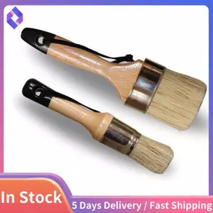 Bộ cọ sơn phấn sáp - 2 chiếc 1 cọ sơn tròn Tranh nội thất 1 sơn phấn hình bầu dục - Bộ cọ sơn lông