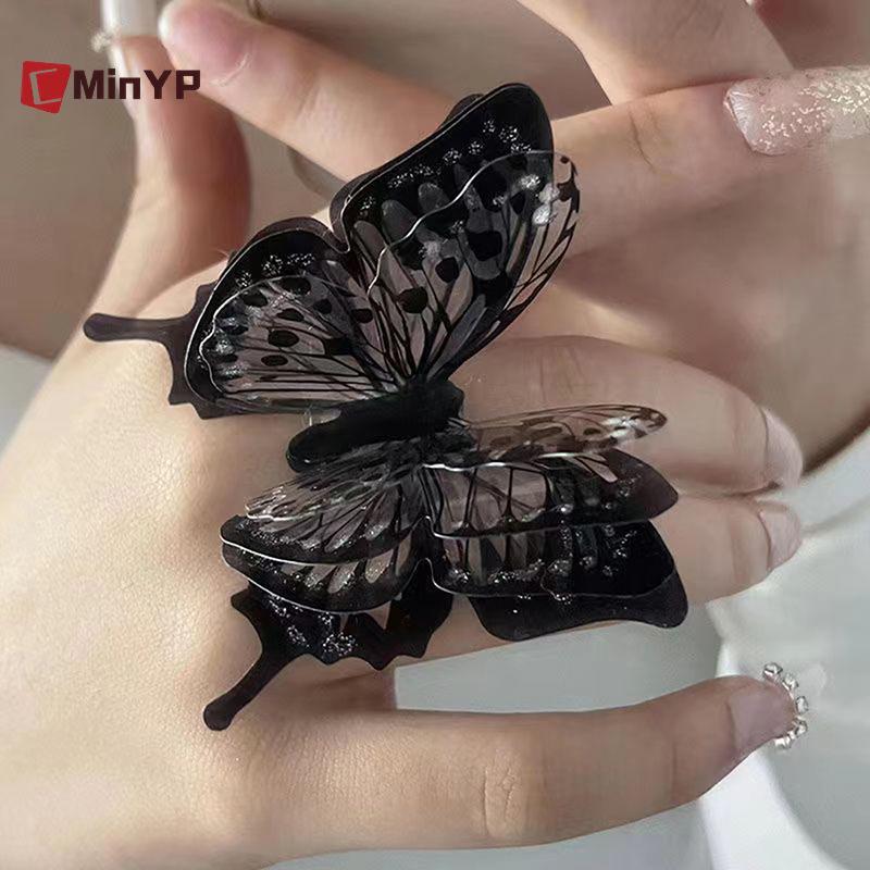 CминYP Punk Bướm Nhẫn Vintage Gothic 3D - Trang Sức Phái Nam/Nữ
