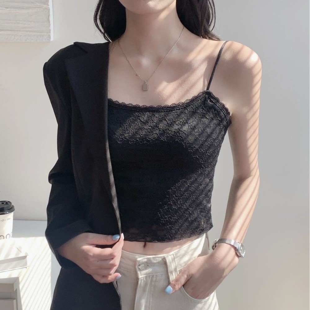 Hobbyin Beauty Back Bra - Kiểu dáng mùa hè với vải mỏng mát mẻ, thiết kế áo hai dây ren kiểu Pháp, miếng đệm ngực thời trang