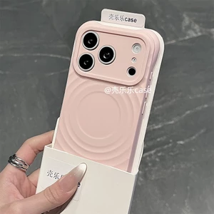 Ốp điện thoại silicon từ tính sóng cao cấp cho iPhone17 16 15 14 13 12 Pro Max bảo vệ camera chống sốc chống rơi mặt sau mềm