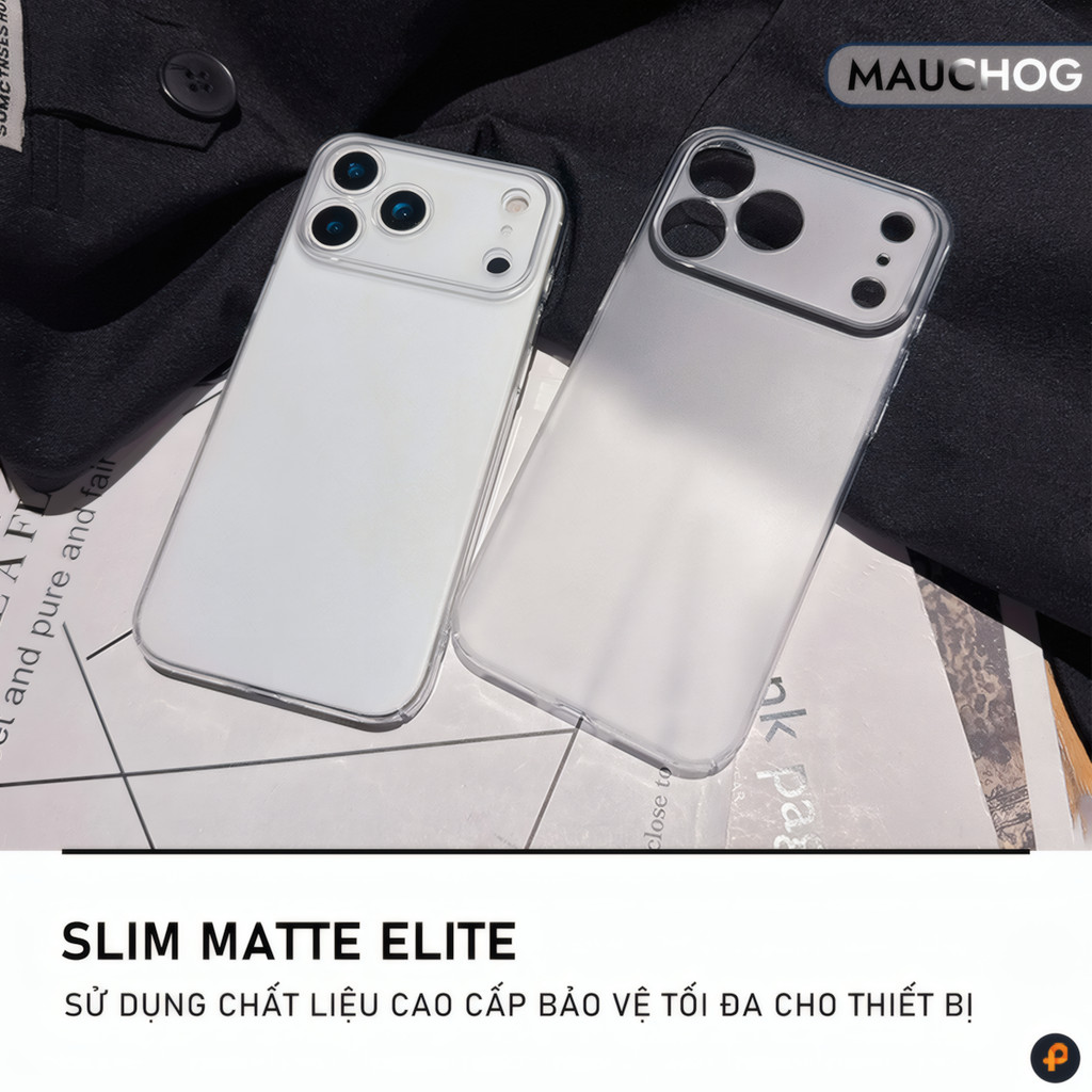 Ốp Siêu Mỏng Nhám Mờ Chống Vân Tay Bảo Vệ Camera Cho Điện Thoại iPhone 17 Pro Max 16 15 14 13