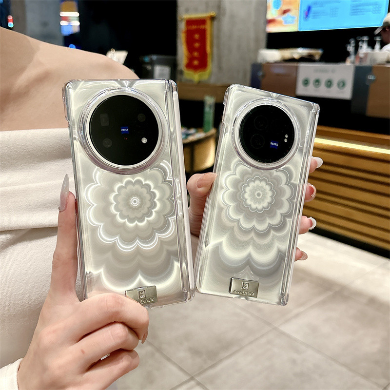 Ốp Điện Thoại Hoa Laser Gradient Aurora Cho VIVO X Fold 5 X Fold 3 Pro Vỏ Chống Sốc