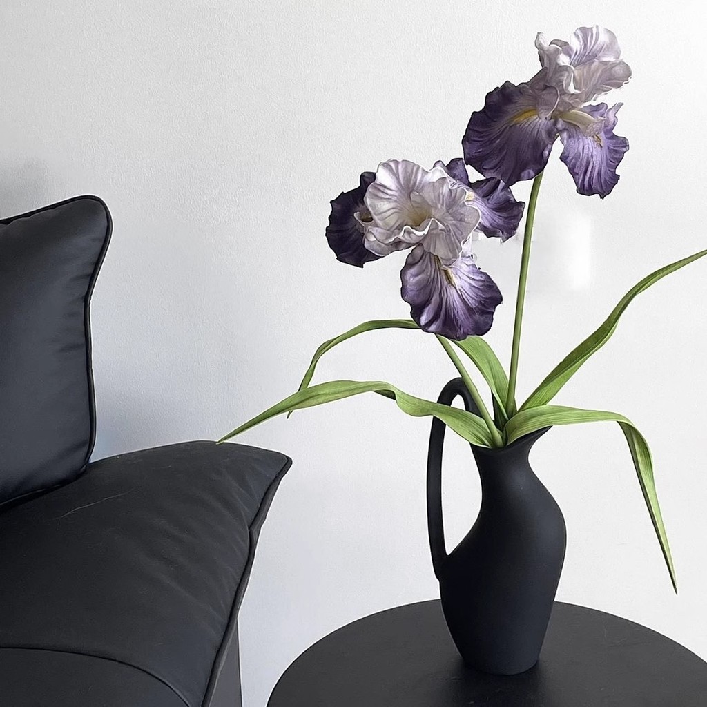 Bó hoa nghệ thuật nhân tạo Iris cao cấp, tranh sơn dầu, trang trí bàn ăn, cảm giác thực tế