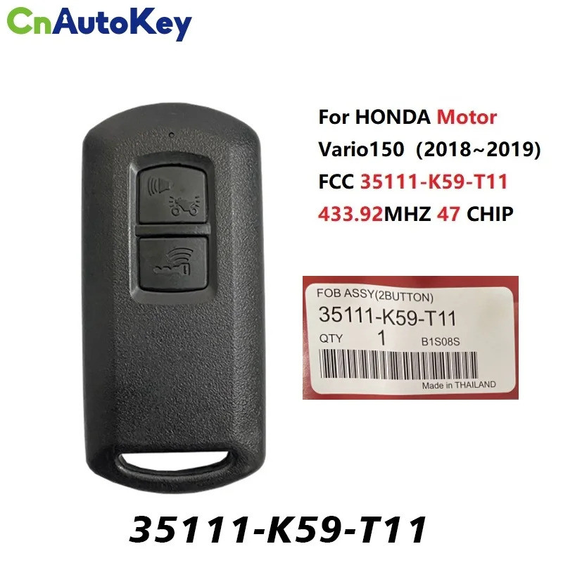 MK0027 FCC K1F K66 K2F K59 K12 Chìa khóa điều khiển từ xa thông minh 433.92MHZ 47 CHIP cho động cơ HONDA Vario150 (2018 ~ 2019) Không cần chìa khóa có gói