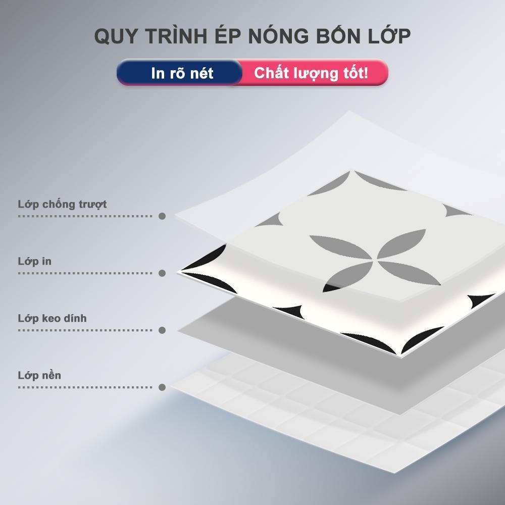 Nhãn dán sàn MORCART, Nhãn dán gạch, Chống thấm nước và chống trượt, Thích hợp cho nhà bếp, phòng tắm, lối vào và trang trí sàn, DIY tự dính, Phong cách cổ điển, 30cmx30cm, 1 Cái