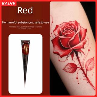 Kem xăm tạm thời nâu đen bán vĩnh viễn BAIHETH, nón dán dễ sử dụng, hình xăm henna