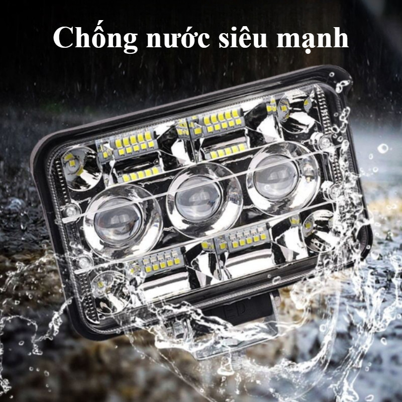 Đèn pha LED Laser siêu sáng 12V-80V, vỏ nhôm chống nước, tuổi thọ 50000h cho xe tải, SUV địa hình