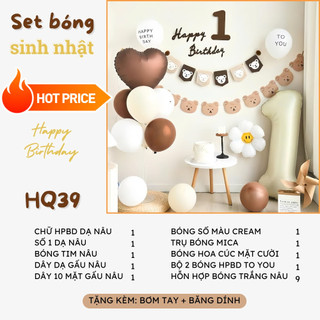 ( Deal hời) Set bóng trang trí sinh nhật thôi nôi cho bé trai bé gái chọn theo tuổi bé DF28