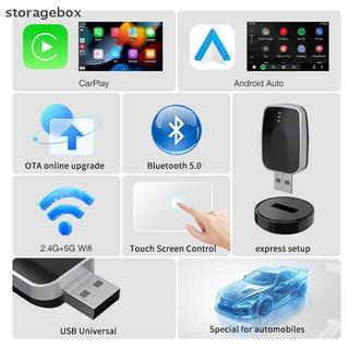[Hộp lưu trữ] Bộ chuyển đổi tự động CarPlay Android không dây 2in1 AI Mini Box Plug & Play Kết nối tự động Tương thích với 99% ô tô cho đài phát thanh ô tô Đẹp