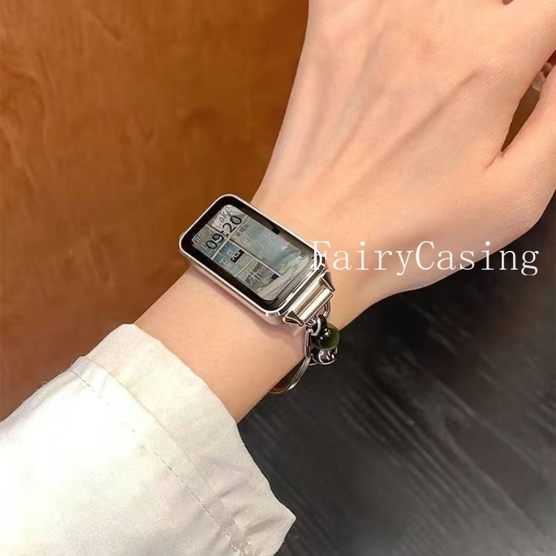 Hạt kim loại thời trang Thích hợp cho Huawei Watch Fit3 Fit4 4pro Dây đeo và Huawei Band 8 9 10 11 pro NFC Dây đeo thủ công