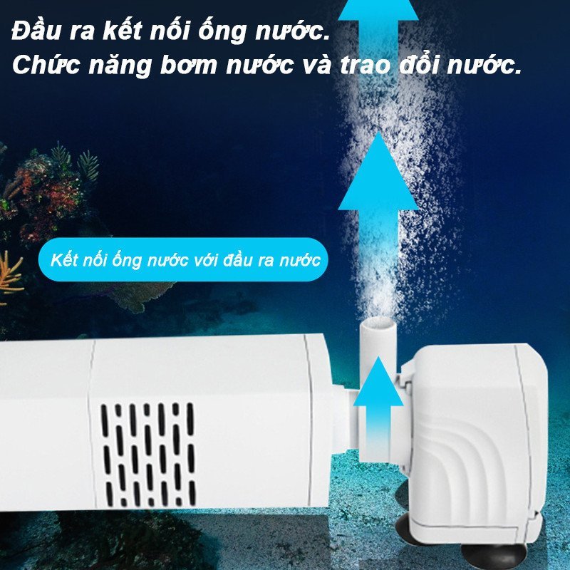 Máy lọc bể cá 3 trong 1 lọc nước tăng oxy hút tuần hoàn nhựa ABS cao cấp bền phù hợp bể cá cảnh nhỏ