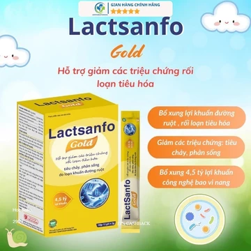 Men vi sinh cao cấp 4,5 tỷ lợi khuẩn, giảm các triệu chứng do loạn khuẩn đường ruột Lactsanfo Gold