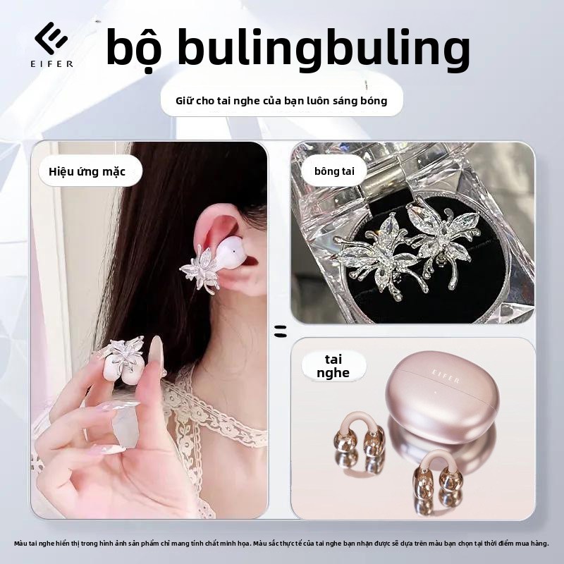 【Hàng Có Sẵn】Tai nghe Bông tai butterfly Bluetooth không dây Đeo vững không rơi Siêu tiết kiệm pin Chống nước chống mồ hôi Dùng học tập, làm việc, giải trí