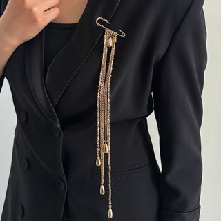 Trâm cài tua rua MIKYCO màu vàng, chất liệu hợp kim, phụ kiện thời trang dành cho phụ nữ