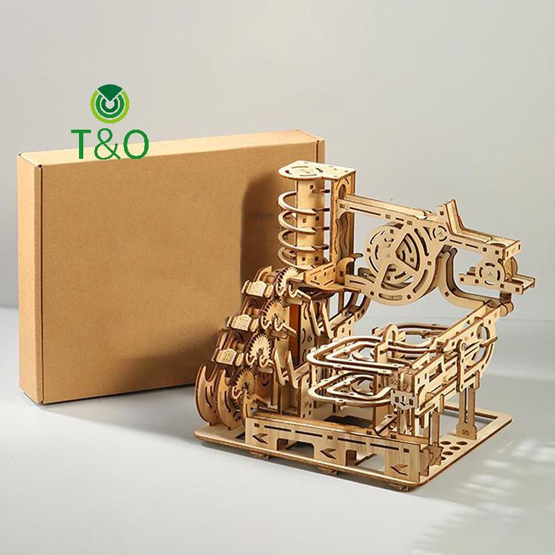 [T & O-t] 1 Bộ Đồ Chạy Bằng Đá Cẩm Thạch 3D Ván Xoắn Ốc Bằng Gỗ Xếp Hình Đường Bộ Thiết Bị Tra Điện Mô Hình Cơ Khí Khoa Học Mê Cung Hội Quà Tặng Cho Trẻ Em [Mới]