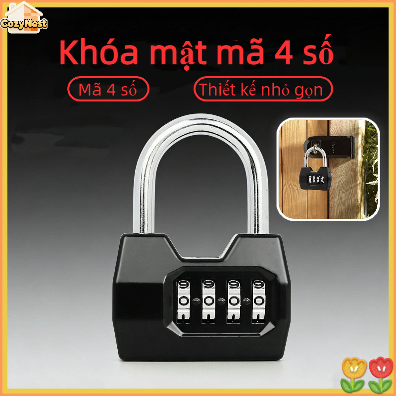 Khóa mật mã 4 số thiết kế nhỏ gọn chống cậy – Bảo vệ tủ đồ, hành lý, cửa cổng an toàn