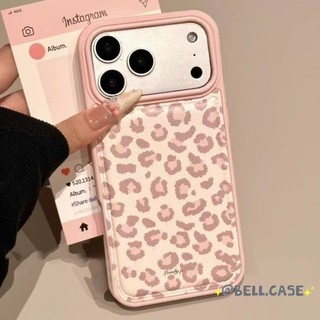 Ốp lưng iPhone 17 16 15 14 13 12 11 Pro Max X XR Max 7 8 Plus Cao cấp màu hồng da báo da trường hợp điện thoại di động