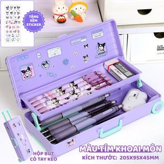 Hộp Bút Vali Kéo 2 Tầng Dễ Thương - Hộp Bút Học Sinh Sức Chứa Lớn, Có Bánh Xe, Chống Nước