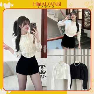 Áo sơ mi kiểu xinh tay phồng tiểu thư công chúa xinh xắn hottrend Hoadanbistore