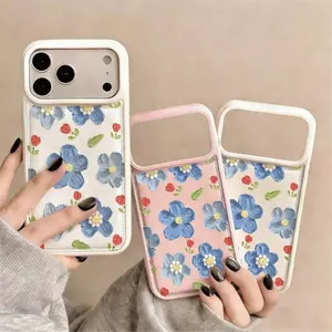 Trái mọng nhỏ màu xanh lam phù hợp với vỏ điện thoại iPhone17Air,cảm giác da14/11Pro