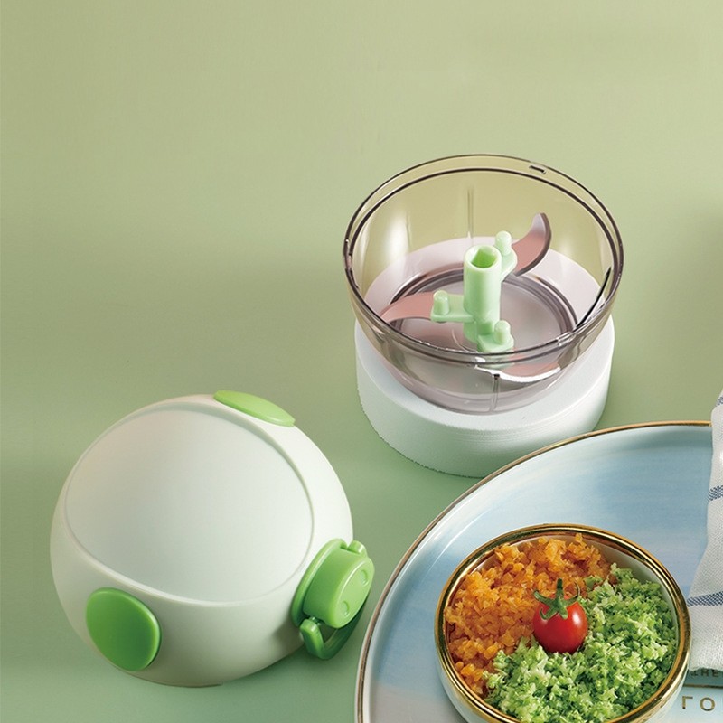 Máy Xay Đa Năng Kéo Tay, Máy Xay Mini Nhỏ Gọn, Dễ Dàng Sử Dụng Và Vệ Sinh, Xay Hành Tỏi, Rau Củ, Đồ Ăn Dặm
