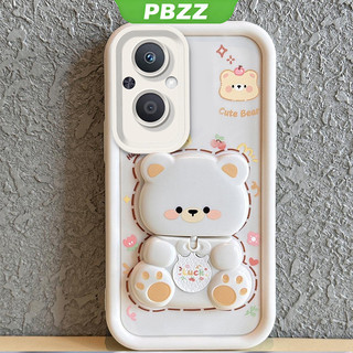 Ốp Lưng Cho OPPO Reno 7Z 5G RENO 7 Z 5G Reno 8z 5G Vỏ Điện Thoại Vỏ Mềm Silicon Chống Sốc Thiết Kế Mới Thẩm Mỹ Gương Xoay Gấu Dễ Thương Có Giá Đỡ JTXXZJ01