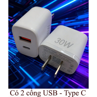 Bộ sạc nhanh 30W, công nghệ GaN  Tương thích với iPhone 15-17 công suất thực tế,đạt chứng nhận 3C,