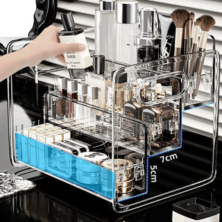 Kệ Đựng Mỹ Phẩm PET 3 Tầng Trong Suốt Cao Cấp, Khay Đựng Đồ Skincare, Nước Hoa Bàn Trang Điểm