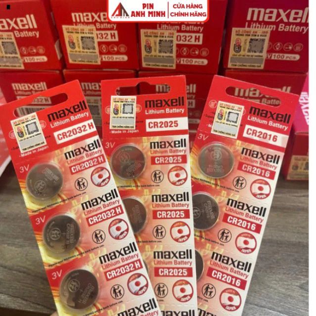 Pin CR2032 Maxell 3V Pin nút áo chất lượng cao cho smartkey, cmos, máy tính, remote.....