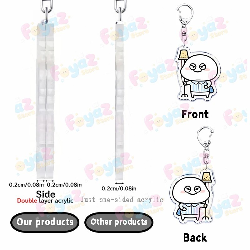 Móc khóa Pentol Quby dễ thương Mica Acrylic in hình Sticker hài hước trang trí cặp sách túi xách phụ kiện quà tặng bạn | BigBuy360 - bigbuy360.vn