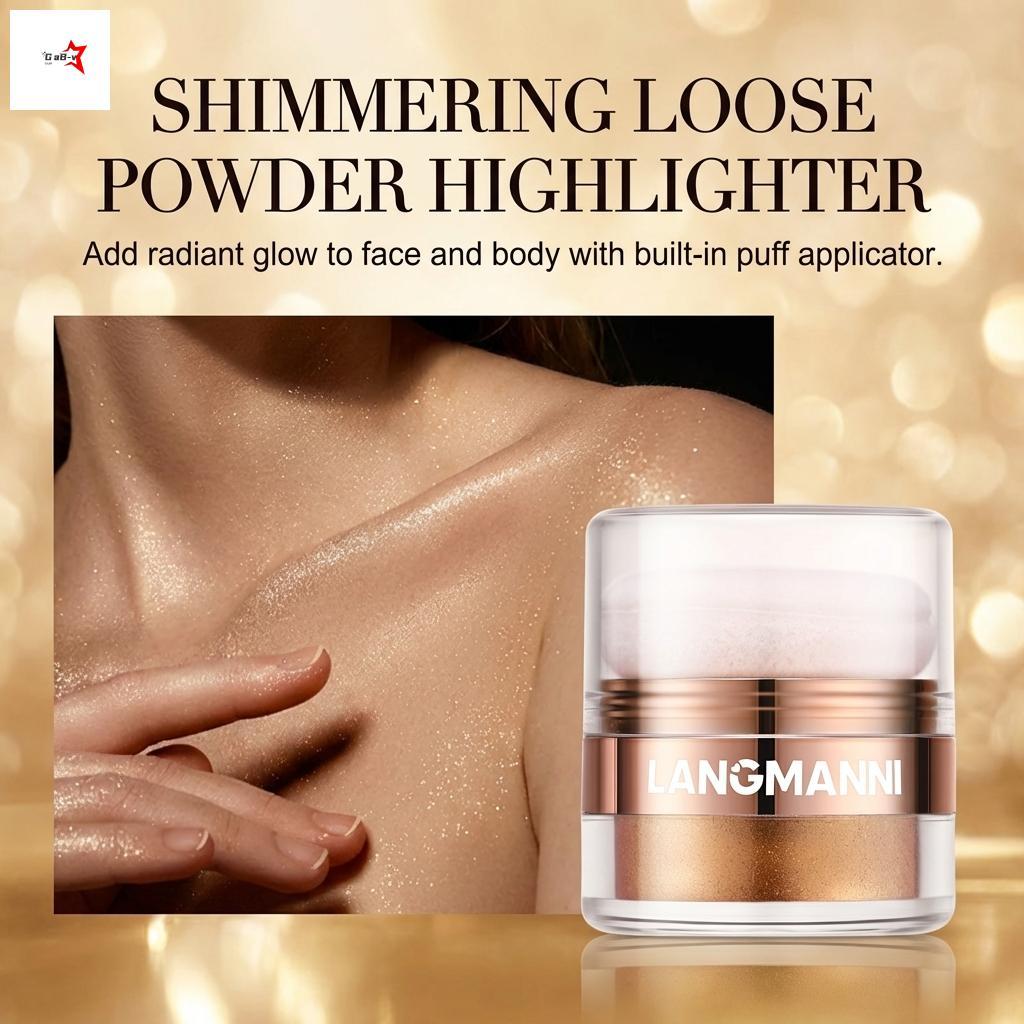 Phấn nền Highlight 4g Kiểm soát dầu nhẹ Phát sáng tự nhiên lâu trôi cho mọi loại da