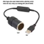 【COD】Dây USB sang tẩu 12V dài 40cm, hỗ trợ sạc nhanh 12W, tương thích GPS, DVR và nhiều thiết bị khác.