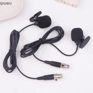 QIUWU Micro Ve Áo Lavalier Chuyên Nghiệp Cho AKG Sennheiser Shure Wireless Bodypa Transmitter Mini 3 Pin XLR Loable 4pin.