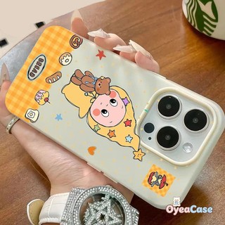 Ốp điện thoại 2 trong 1 nhân vật mũ ngôi sao dễ thương Tương thích cho iPhone Air 17 Pro Max 16E 16 Pro Max 15 Pro Max Vỏ đầy màu sắc Phim hoạt hình Kawaii Vỏ đựng thẻ mờ chống sốc
