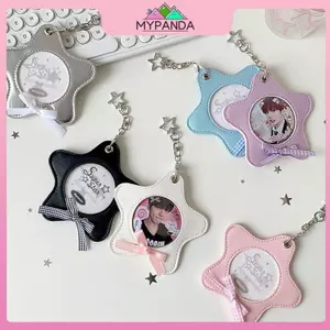 MYPANDA Phong Cách Hàn Quốc Ngôi Sao Thời Trang Hộp Đựng Thẻ Ảnh Cô Gái Dễ Thương Thần Tượng 3Inch Lưu Trữ Ảnh Hoạt Hình Bapa Trang Trí Móc Khóa Quà Tặng.