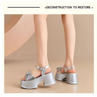 34 Kích Thước Nhỏ 6cm Giày Kim Cương Giả Nơ Nữ 2026 Tất Cả Trận Đấu Đế Dày Tăng Chiều Cao Giày Sandal Nữ Nhẹ Chống S