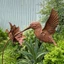 Sẽ Rusty Metal Hummingbird Yard Art Phong cách cổ điển Điêu khắc chim sắt rèn