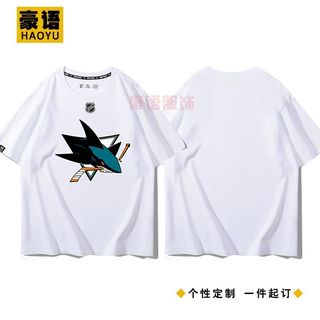 North American Pro Ice Hockey League Áo thun ngắn tay nam khúc côn cầu trên băng 100% Cotton cao cấp Quần áo thể thao 0325