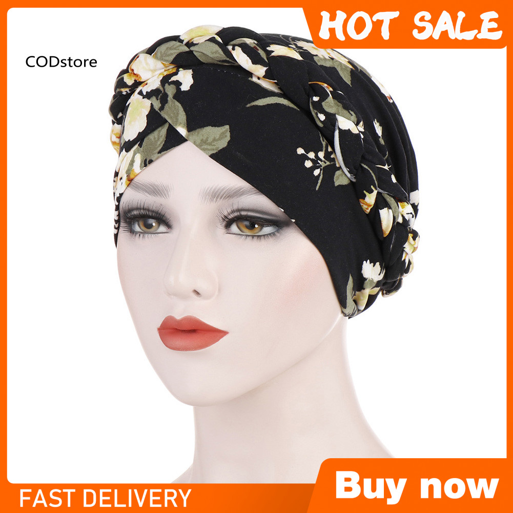KDC Mũ Turban Nữ In Hoa Co Giãn - Hỗ Trợ Người Bị Rụng Tóc Do Hoá Trị Ung Thư