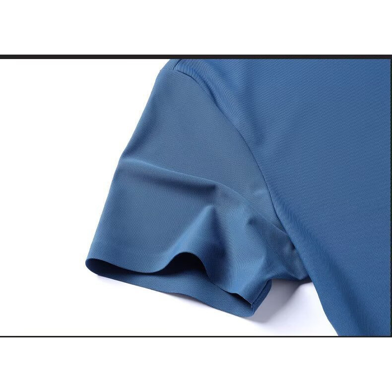 Áo sơ mi polo tay ngắn bằng lụa băng dành cho nam, mẫu mới, phù hợp làm việc văn phòng và thời trang đường phố.