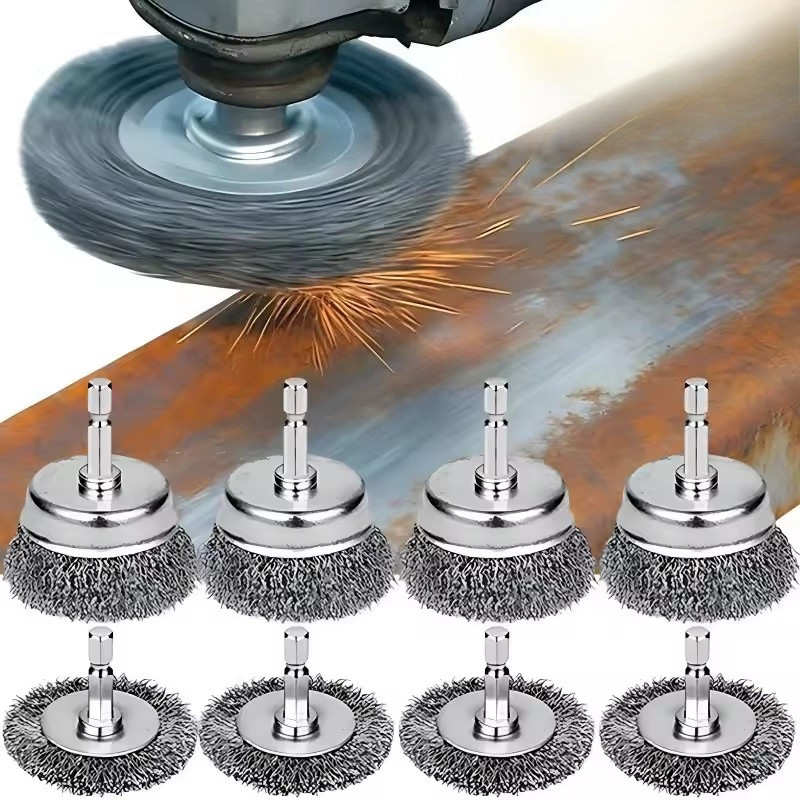 Sáng Tạo Thiết Thực Bút T Loại Bát Chống Mài Mòn Bàn Chải Để Loại Bỏ Sơn Rỉ- Xưởng DIY Sửa Chữa Lông- Bàn Chải Dây Thép Máy Khoan Điện