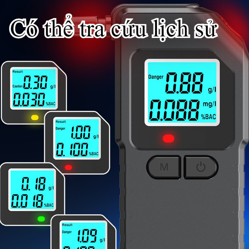 Máy thổi nồng độ cồn đạt chuẩn,tặng kèm 10 đầu thổi,Test nồng độ cồn,chính xác cao, siêu nhạy