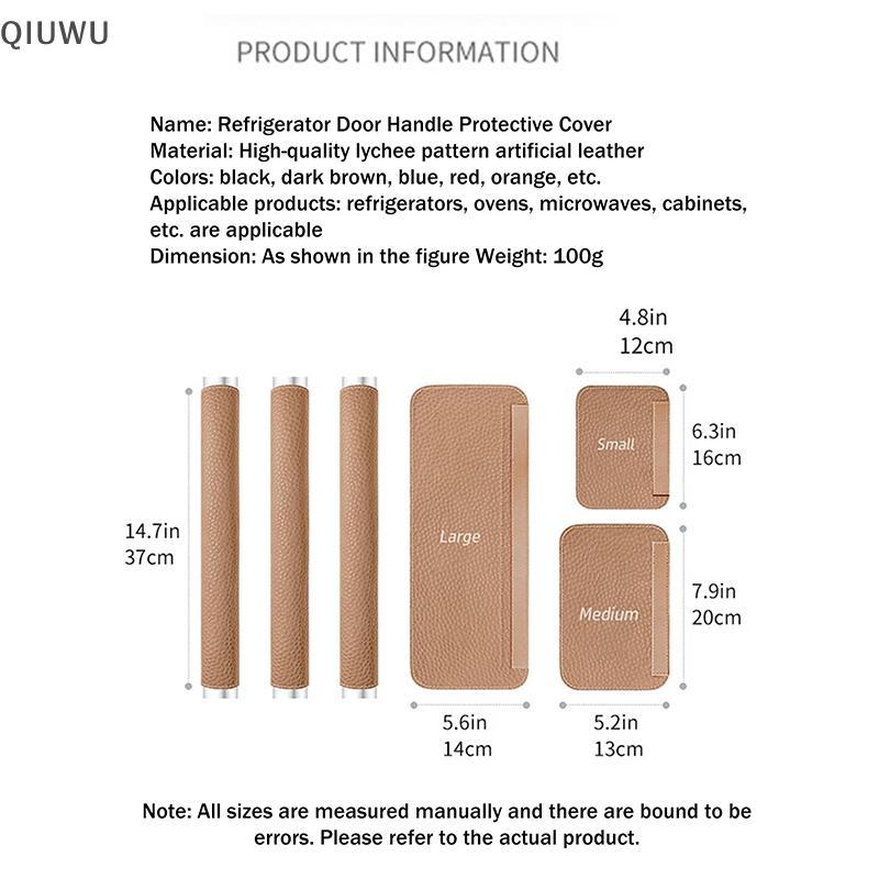 QIUWU 2 Chiếc Da PU Tủ Lạnh Tay Nắm Cửa Có Thể Điều Chỉnh Tủ Lạnh Tay Nắm Cửa Bao Thiết Bị Bảo Vệ Tay Cầm Bao Hộ Gia Đình.