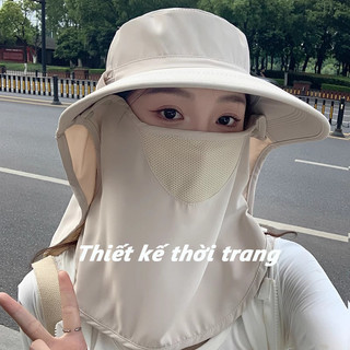 Mũ Chống Nắng Chống Tia UV 99% Vành Mũ Lớn Bảo Vệ Cổ, Thoáng Khí Chống Bụi, Có Thể Tháo Rời