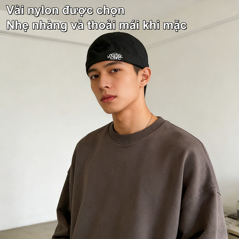 Mũ Beanie Thêu Phong Cách Hip-Hop【Chất Nylon】- Thoáng Mát, Nhẹ Nhàng, Dùng Mùa Xuân/Hè