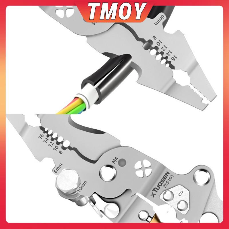 TMOY Foldalbe Dây Tước Kìm Kiểm Tra Điện Áp Cắt Cáp Kìm Uốn Dây Đa Năng Vũ Nữ Thoát Y Kìm Điện TMOY
