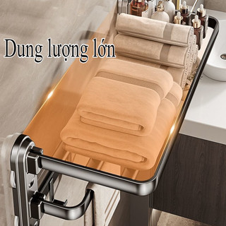 Giá Khăn Tắm Chân Không Có Thể Gập Lại, Không Cần Khoan, Giá Lưu Trữ Phòng Tắm Vệ Sinh 50/60 Cm